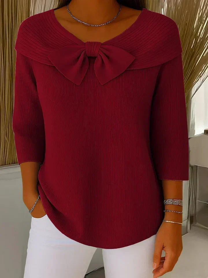 Wendeline | Maglione con Fiocco e Collo Rotondo