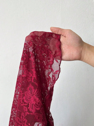 Blusa in pizzo tagliato con maniche lunghe – Sexy, Trasparente &amp; Femminile