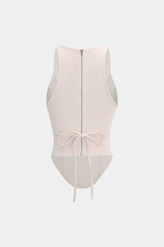 Top con zip e vita a corsetto