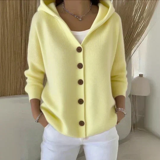 Merel | Cardigan con cappuccio e bottoni