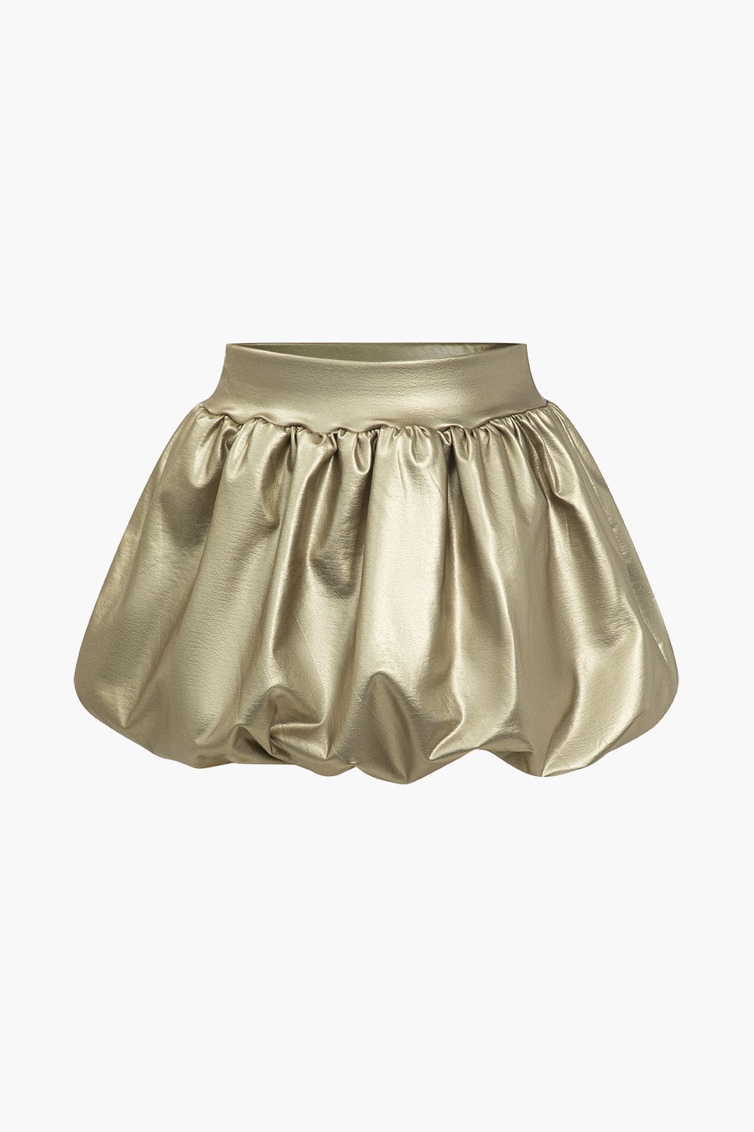 Cordula | Gonna Mini a Palloncino in Ecopelle con Vita Elastico