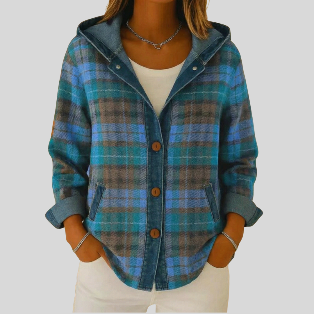 Bevlyn | Camicia a scacchi con cappuccio