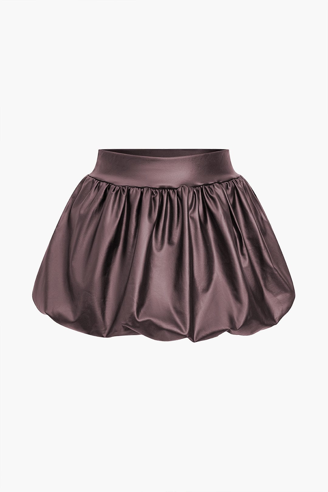 Cordula | Gonna Mini a Palloncino in Ecopelle con Vita Elastico