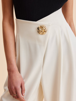 Pantaloni Larghi a Vita Alta Eleganti per Donne Attente alla Moda – Design Elegante, Tessuto Morbido e Versatile per Occasioni Casual e Formali.