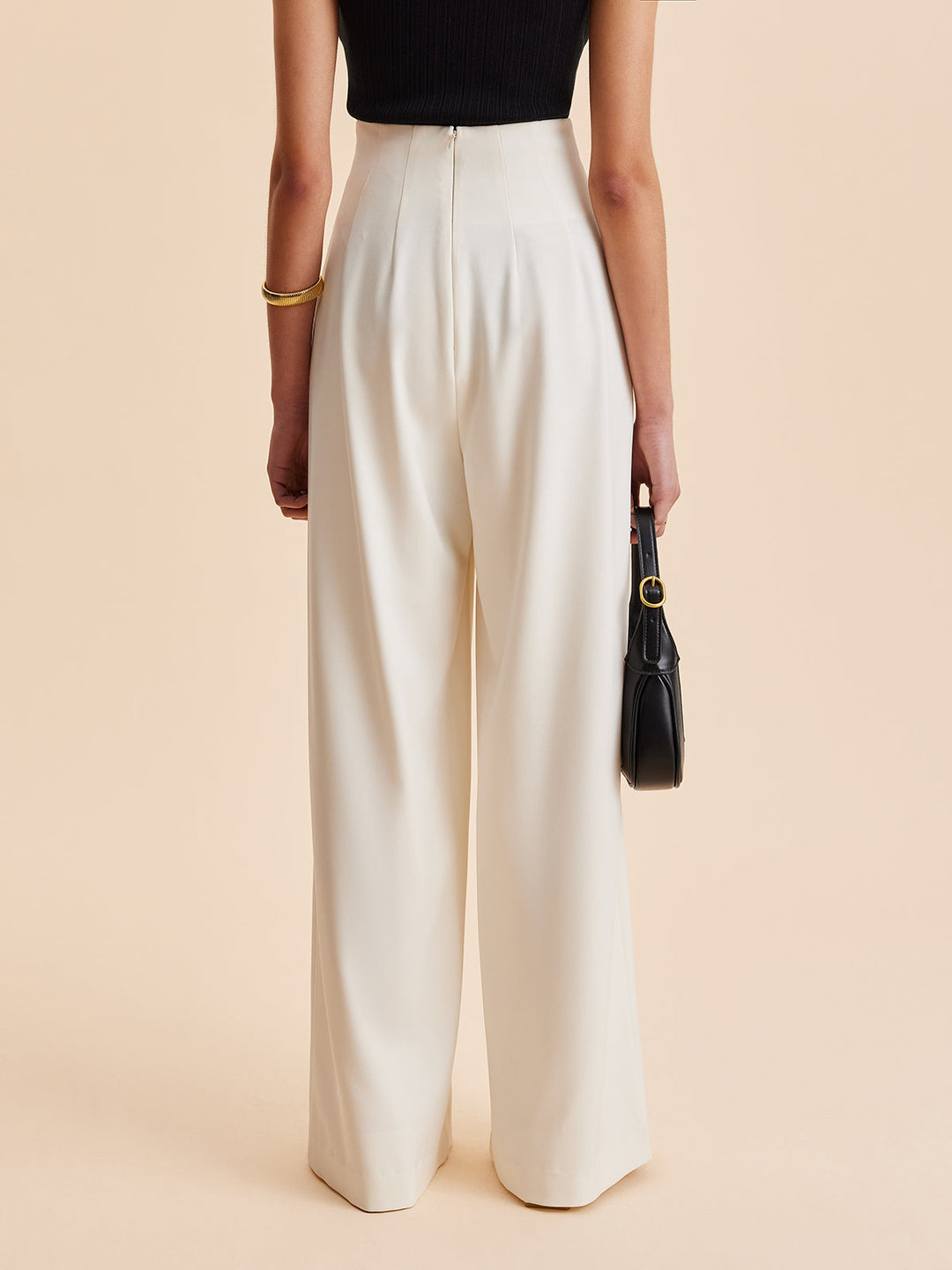 Pantaloni Larghi a Vita Alta Eleganti per Donne Attente alla Moda – Design Elegante, Tessuto Morbido e Versatile per Occasioni Casual e Formali.
