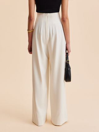 Pantaloni Larghi a Vita Alta Eleganti per Donne Attente alla Moda – Design Elegante, Tessuto Morbido e Versatile per Occasioni Casual e Formali.