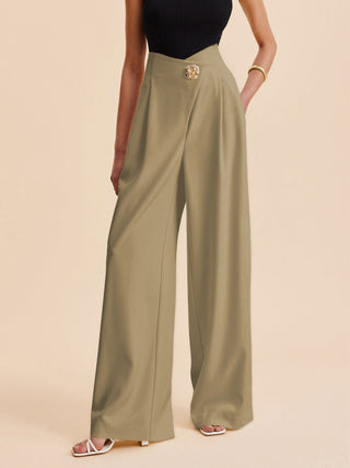 Pantaloni Larghi a Vita Alta Eleganti per Donne Attente alla Moda – Design Elegante, Tessuto Morbido e Versatile per Occasioni Casual e Formali.
