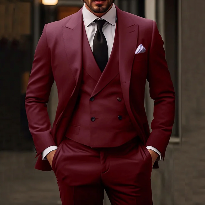 Completo da uomo 3 pezzi – Blazer elegante, gilet e pantaloni per occasioni formali