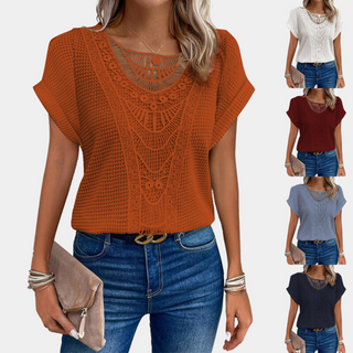 Lazda - T-shirt Estivo Elegante con Collo Rotondo