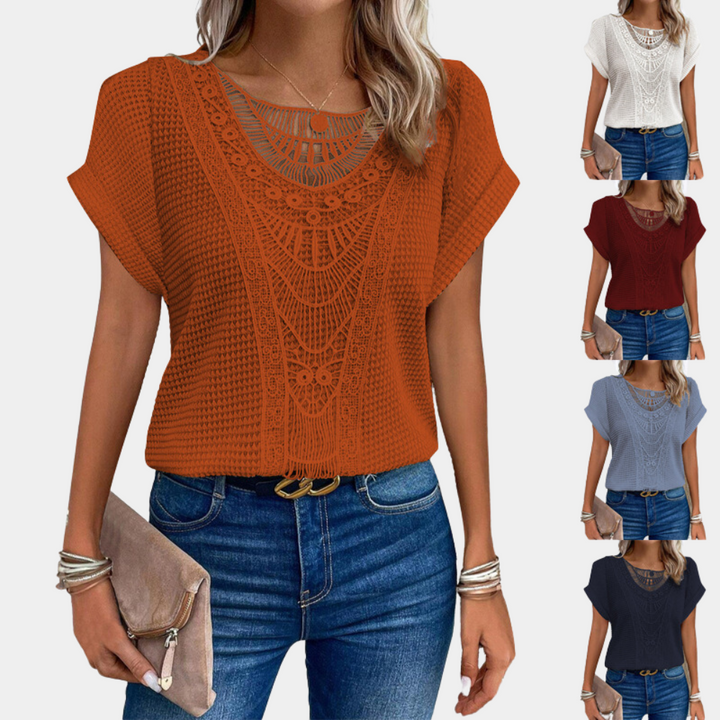 Lazda - T-shirt Estivo Elegante con Collo Rotondo