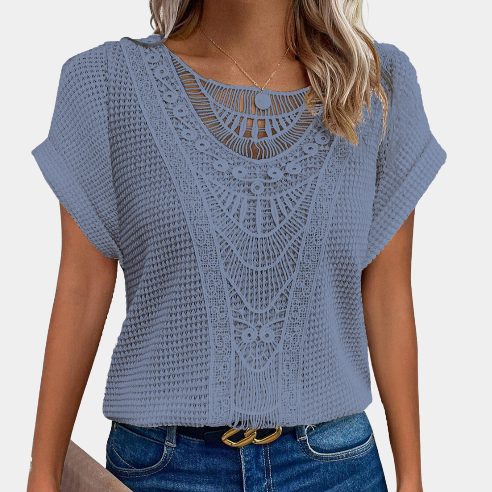 Lazda - T-shirt Estivo Elegante con Collo Rotondo