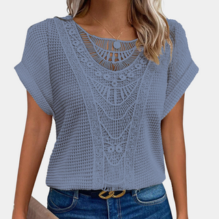 Lazda - T-shirt Estivo Elegante con Collo Rotondo