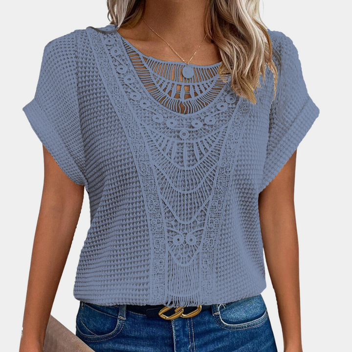 Lazda - T-shirt Estivo Elegante con Collo Rotondo