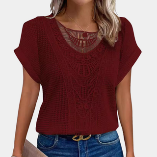 Lazda - T-shirt Estivo Elegante con Collo Rotondo