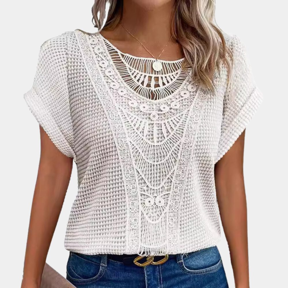 Lazda - T-shirt Estivo Elegante con Collo Rotondo