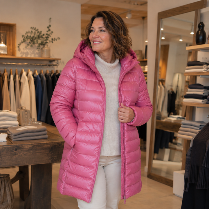 Cecilia | Manteau long matelassé à capuche intégrée