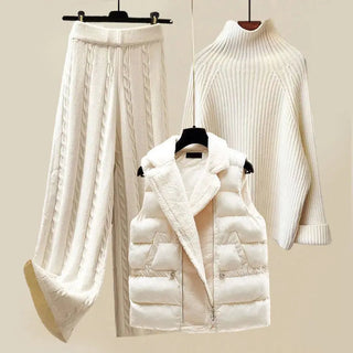 Angela | Set in Maglia Invernale di Lusso a Tre Pezzi – Elegante e Caldo per Giornate Fredde