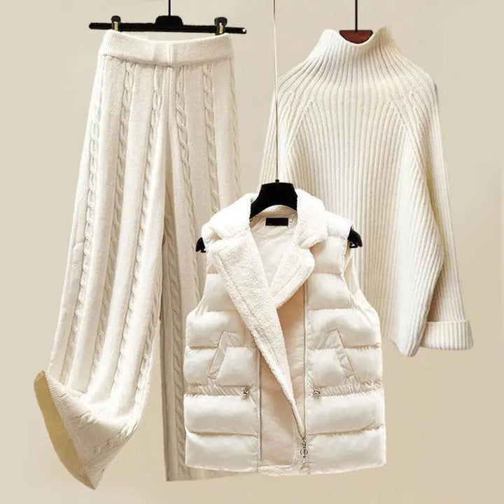 Angela | Set in Maglia Invernale di Lusso a Tre Pezzi – Elegante e Caldo per Giornate Fredde