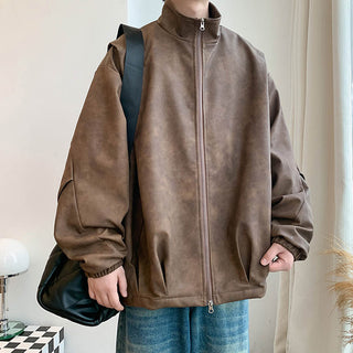 Fabian™ Giacca Vintage in Faux Suede