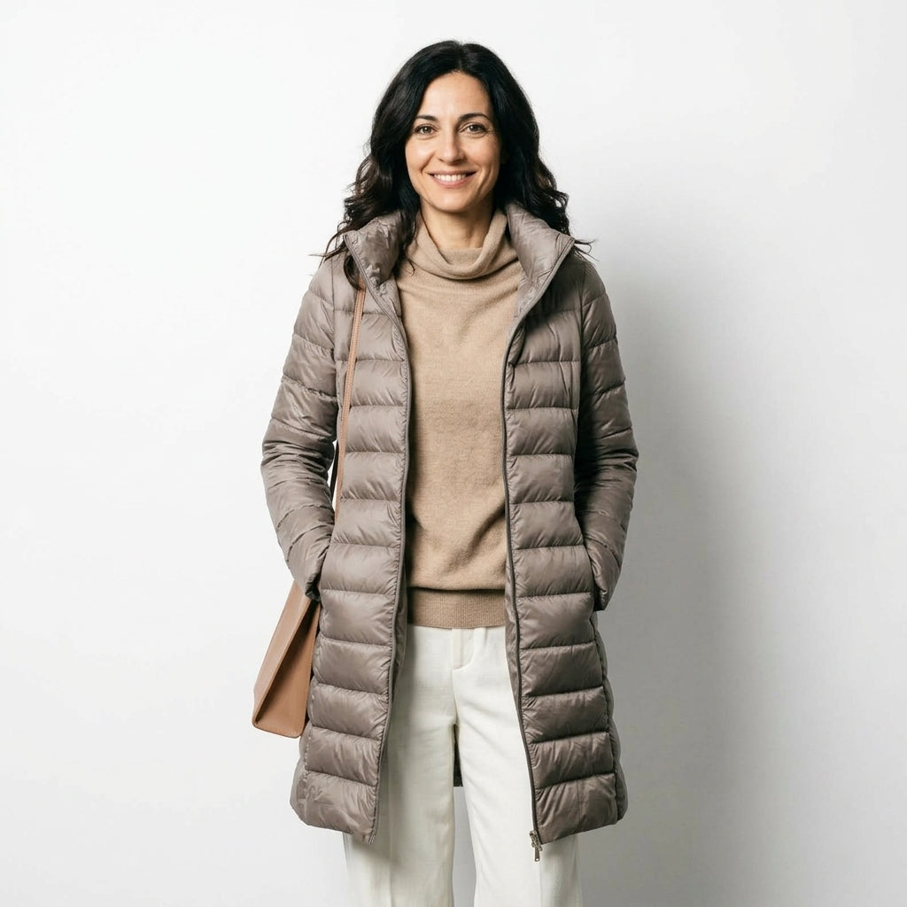 Cecilia | Manteau long matelassé à capuche intégrée