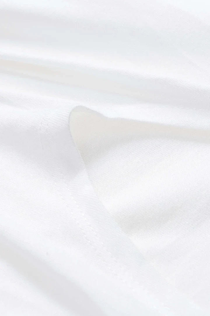 T-shirt Effen con pieghe e fiocco davanti
