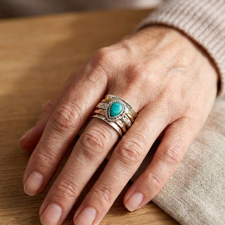 Anello dichiarativo Azzurra con turchese ovale