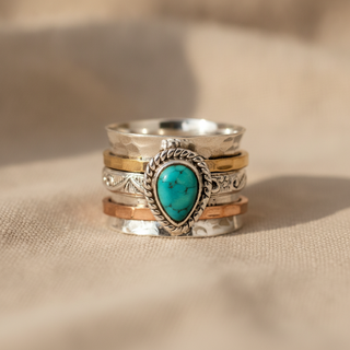 Anello dichiarativo Azzurra con turchese ovale