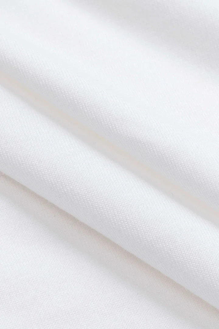 T-shirt Effen con pieghe e fiocco davanti