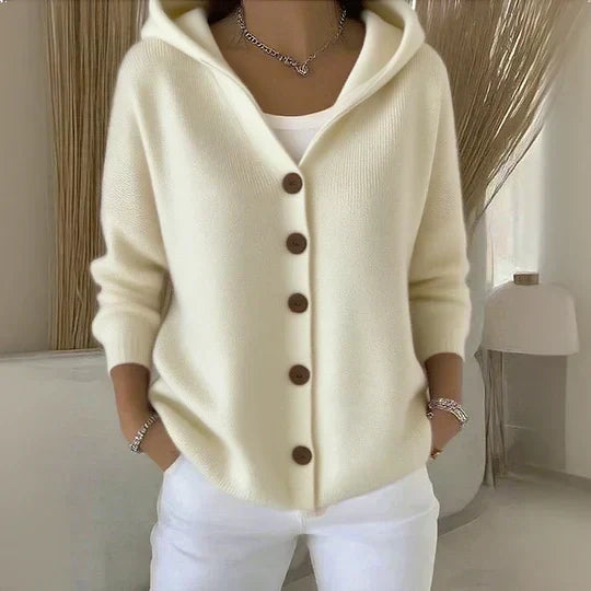 Merel | Cardigan con cappuccio e bottoni