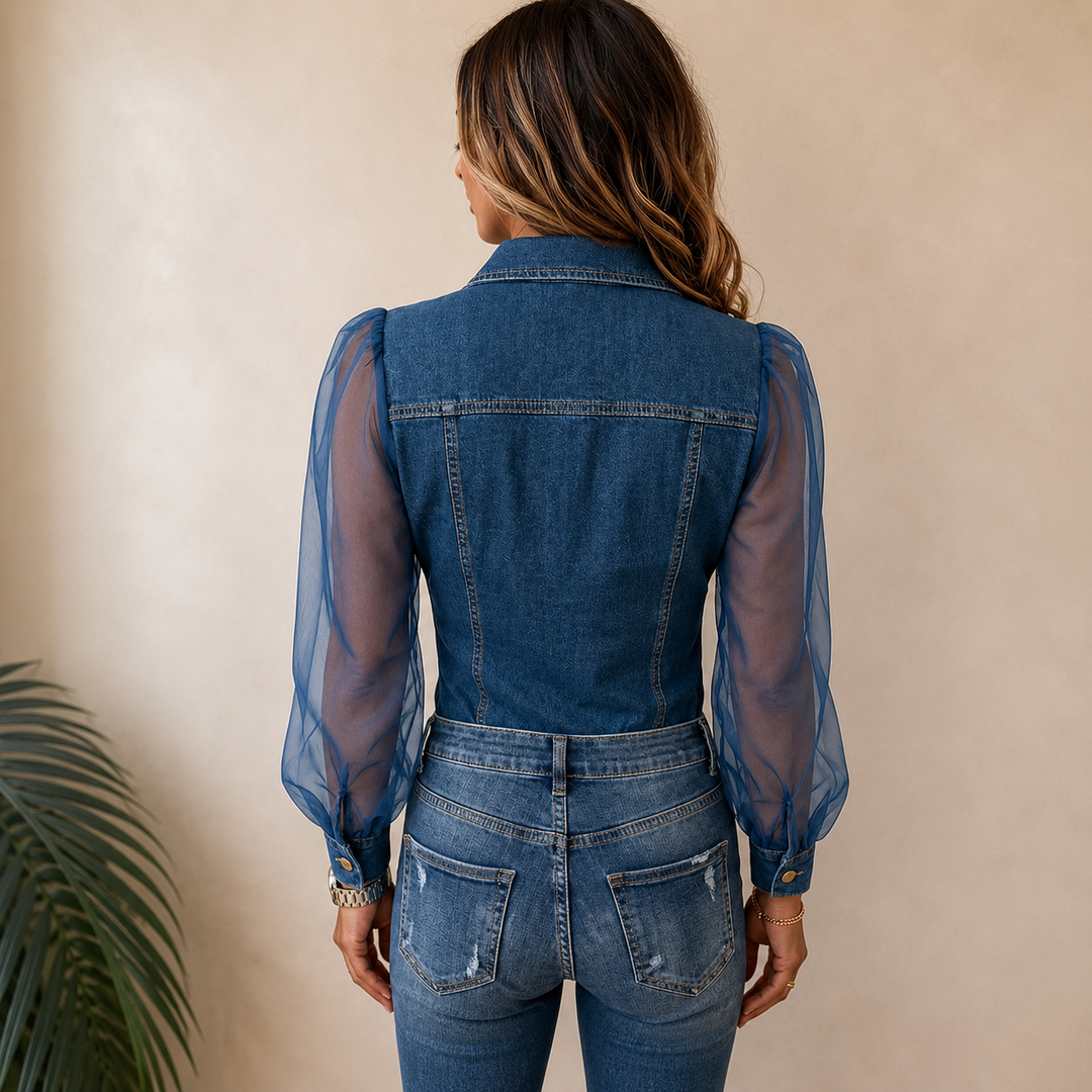 Amelie | Blusa elegante in stile denim