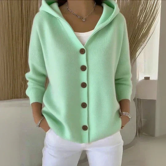 Merel | Cardigan con cappuccio e bottoni