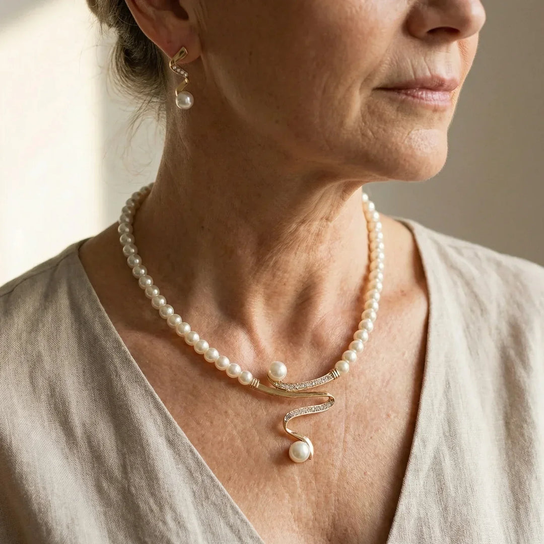 Set di gioielli elegante con perle