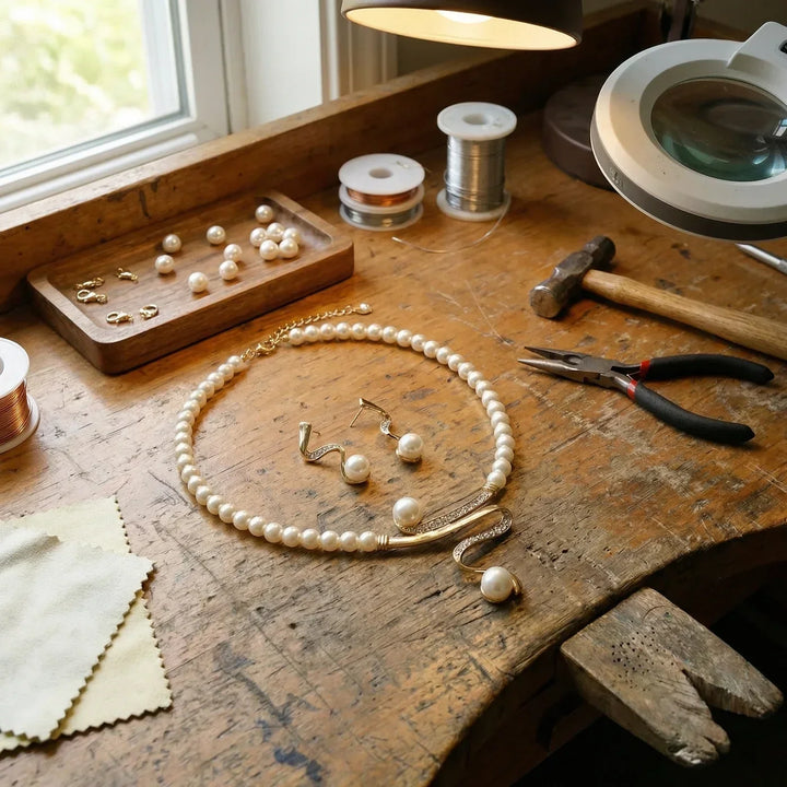 Set di gioielli elegante con perle