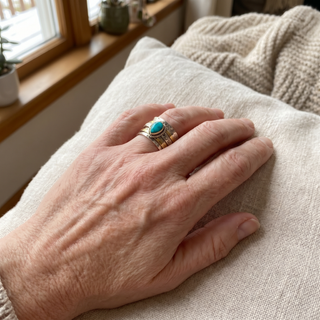 Anello dichiarativo Azzurra con turchese ovale