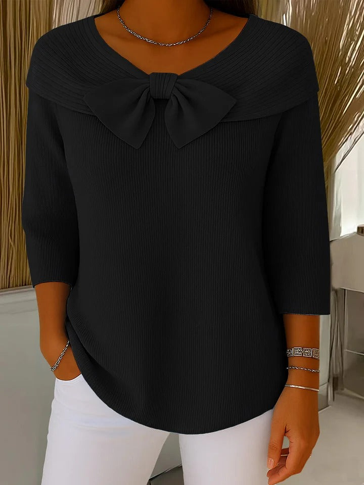Wendeline | Maglione con Fiocco e Collo Rotondo