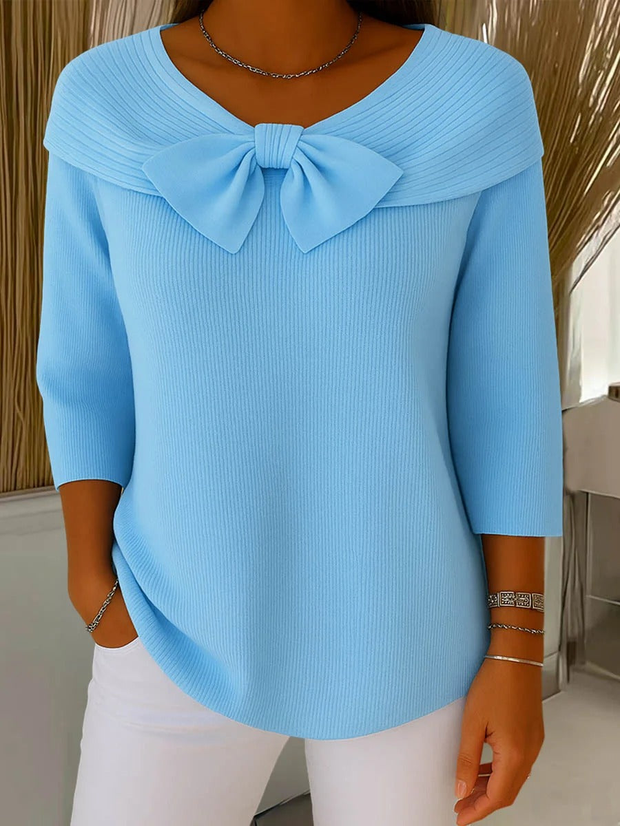 Wendeline | Maglione con Fiocco e Collo Rotondo