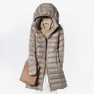 Cecilia | Manteau long matelassé à capuche intégrée