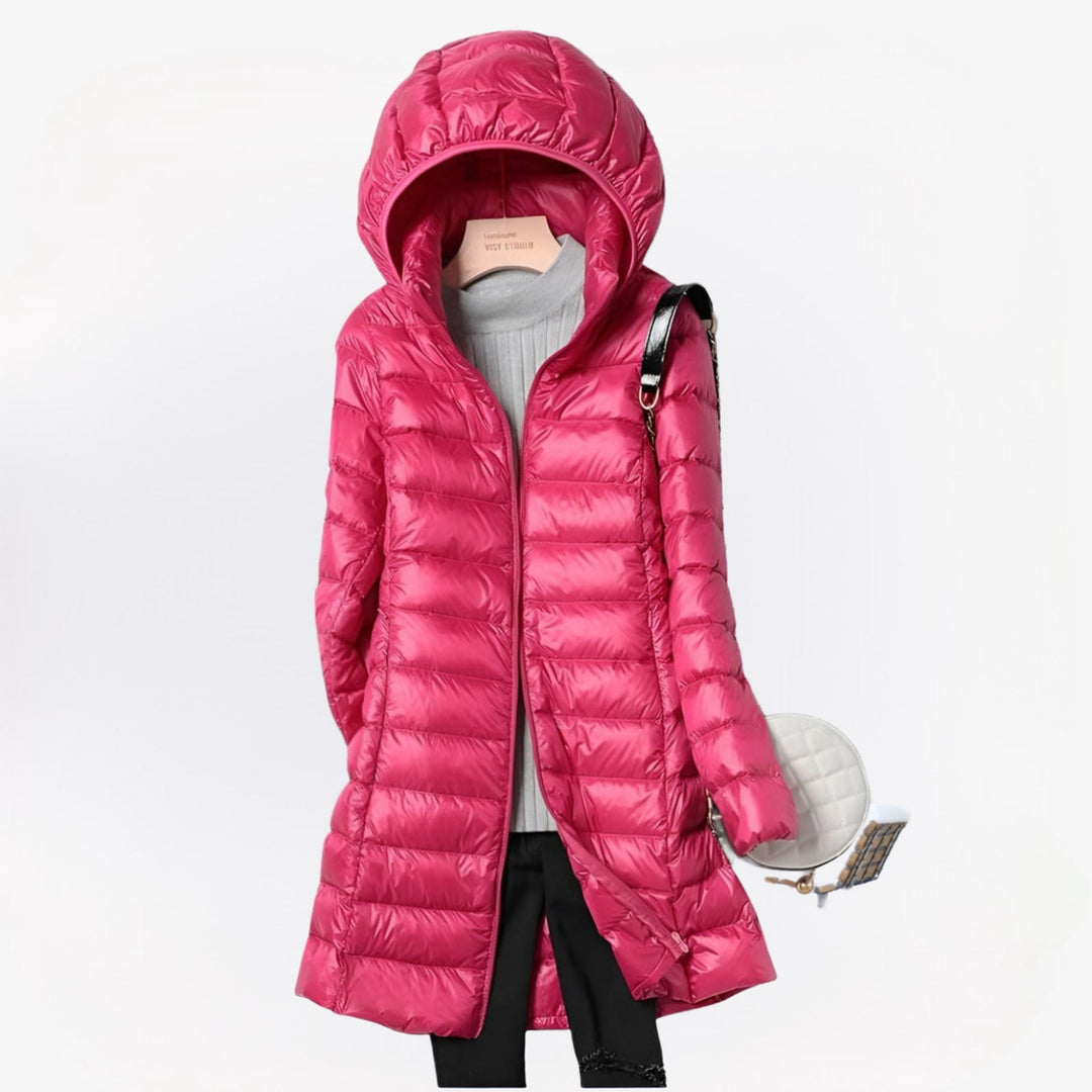 Cecilia | Manteau long matelassé à capuche intégrée