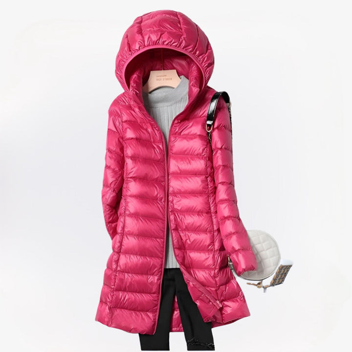 Cecilia | Manteau long matelassé à capuche intégrée