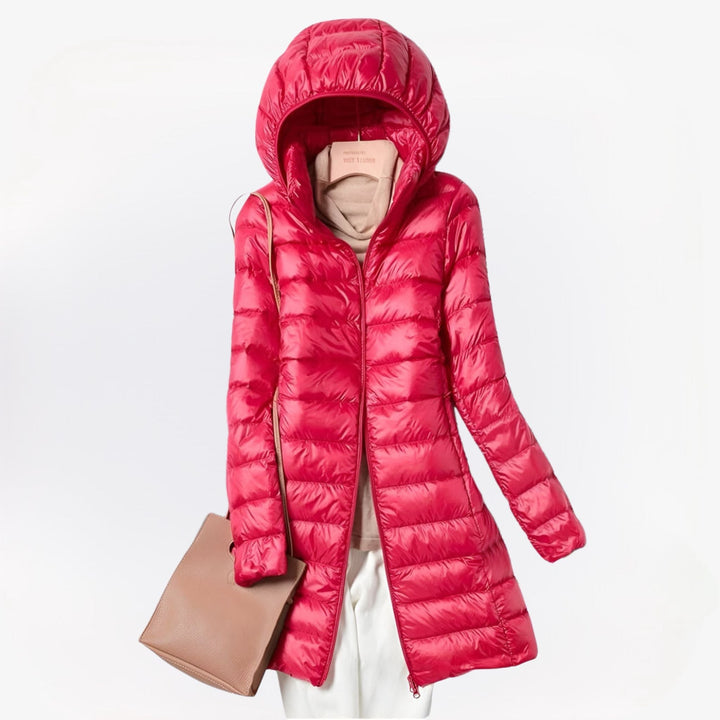 Cecilia | Manteau long matelassé à capuche intégrée