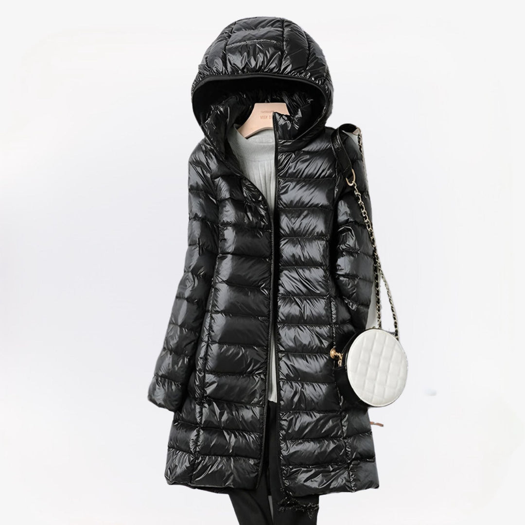 Cecilia | Manteau long matelassé à capuche intégrée