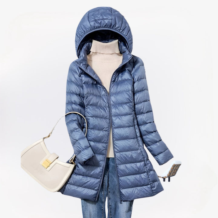 Cecilia | Manteau long matelassé à capuche intégrée