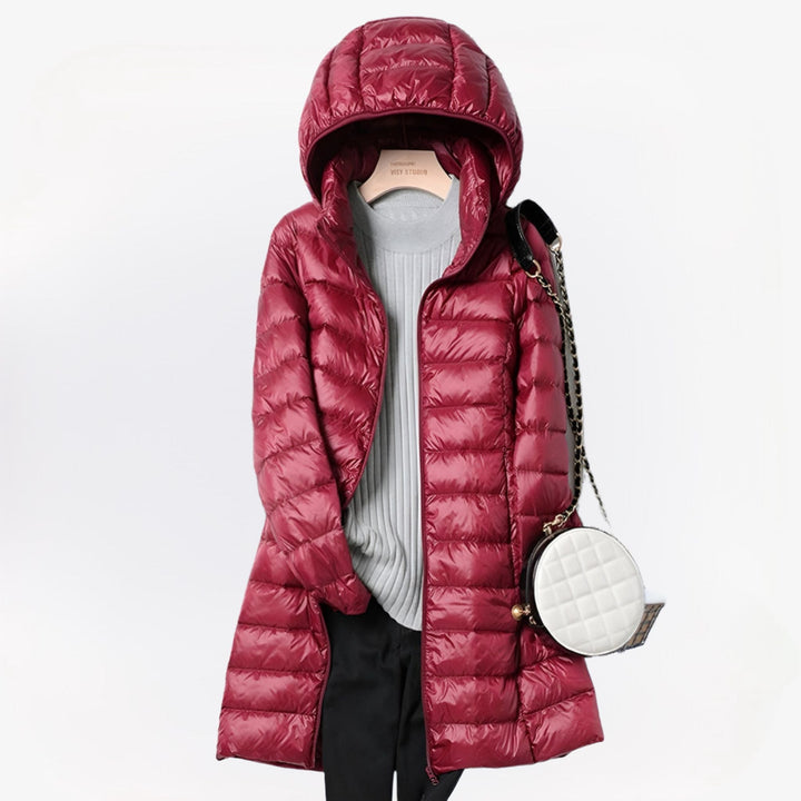 Cecilia | Manteau long matelassé à capuche intégrée