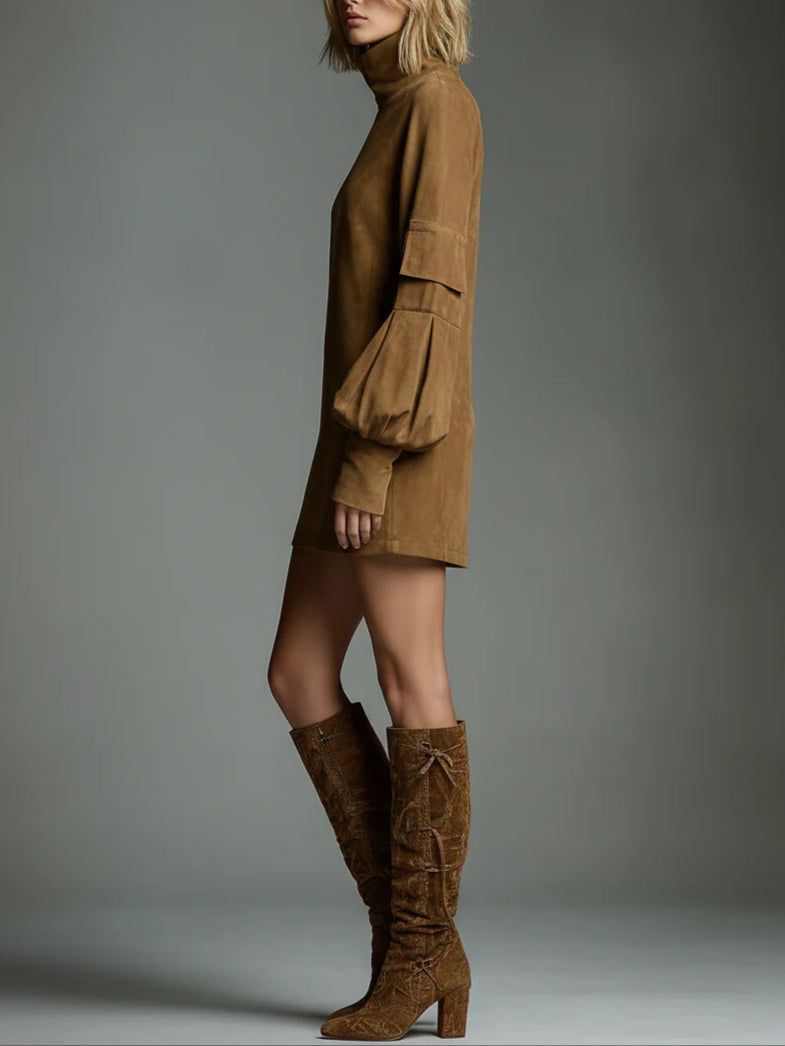 Romy | Mini-abito vintage con colletto alto