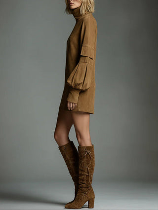 Romy | Mini-abito vintage con colletto alto