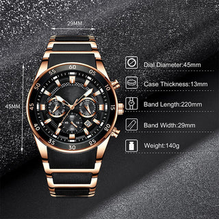 Orologio multifunzionale da uomo con movimento impermeabile