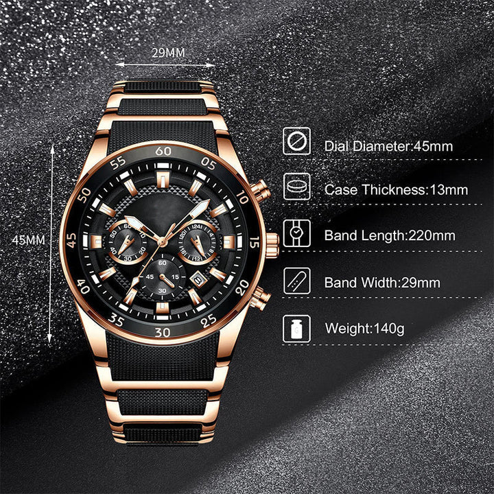 Orologio multifunzionale da uomo con movimento impermeabile