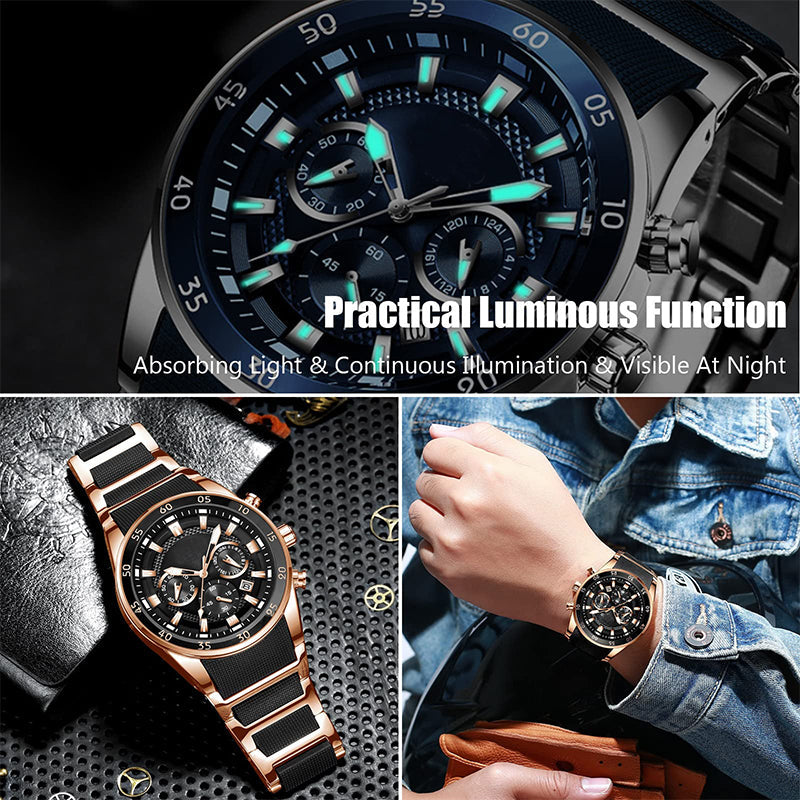 Orologio multifunzionale da uomo con movimento impermeabile