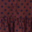 Vestito Mini con Bottoni e Orlo a Volant in Cioccolato e Pois Neri